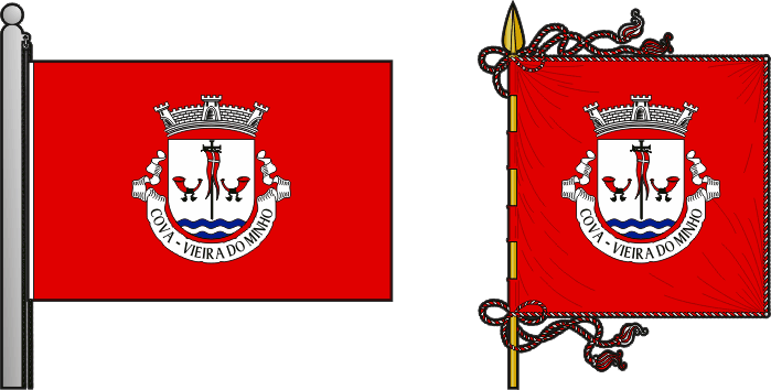 Bandeira e estandarte da antiga freguesia de Cova - Cova former civil parish, flag and banner Bandeira e estandarte da antiga freguesia de Cova - Cova former civil parish, flag and banner