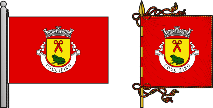Bandeira e estandarte da freguesia de Coucieiro - Coucieiro civil parish, flag and banner Bandeira e estandarte da freguesia de Coucieiro - Coucieiro civil parish, flag and banner
