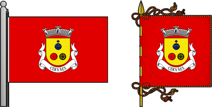 Bandeira e estandarte da freguesia de Cervães - Cervães civil parish, flag and banner