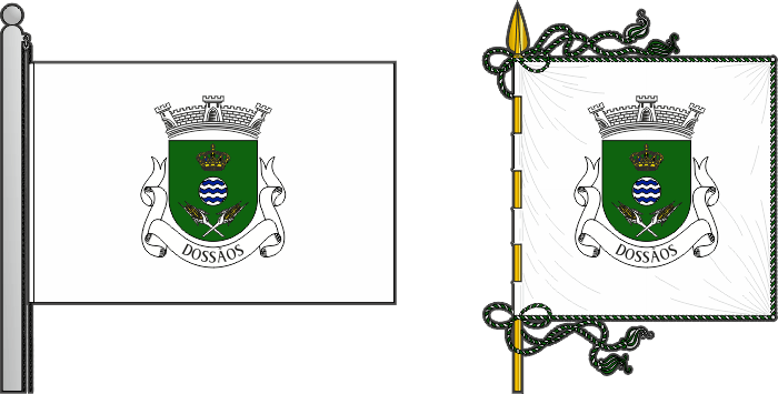 Bandeira e estandarte da freguesia de Dossãos - Dossãos civil parish, flag and banner Bandeira e estandarte da freguesia de Dossãos - Dossãos civil parish, flag and banner