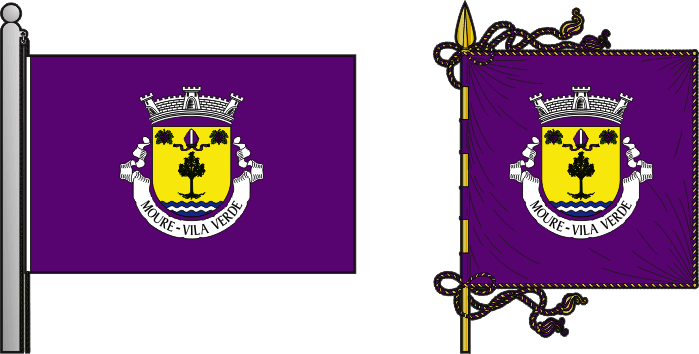 Bandeira e estandarte da freguesia de Moure - Moure civil parish, flag and banner Bandeira e estandarte da freguesia de Moure - Moure civil parish, flag and banner