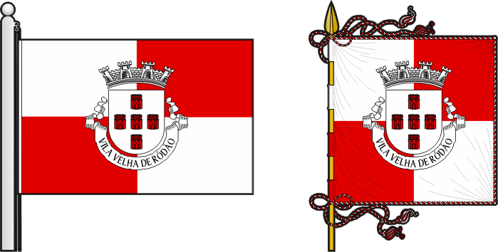 Bandeira e estandarte do Município de Vila Velha de Ródão - Vila Velha de Ródão municipal flag and banner Bandeira e estandarte do Município de Vila Velha de Ródão - Vila Velha de Ródão municipal flag and banner