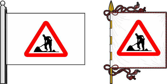 Bandeira e estandarte em construção - Under construction flag and banner Bandeira e estandarte em construção - Under construction flag and banner