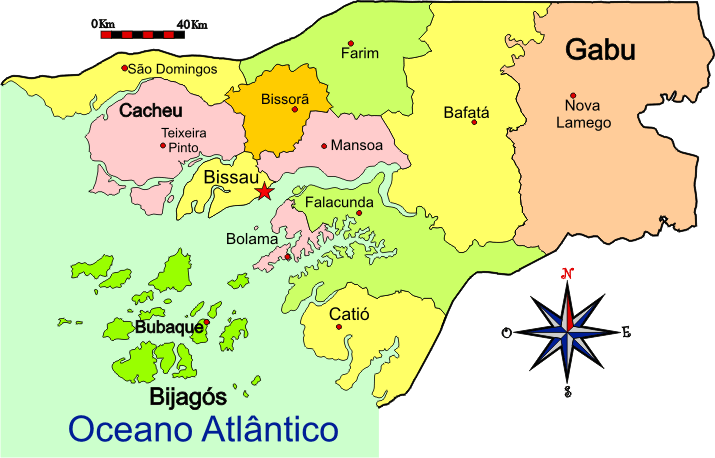 Mapa Administrativo da província ultramarina da Guiné - Portuguese Guinea overseas province administrative map Mapa Administrativo da província ultramarina da Guiné - Portuguese Guinea overseas province administrative map